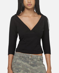 Ed Hardy Women's Signature 3/4 Sleeve Tee Black