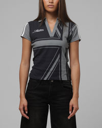 Loiter Women's Empire Polo T-Shirt Black