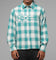 Loiter Hybrid Flannel Button Up Shirt Green-Plaid