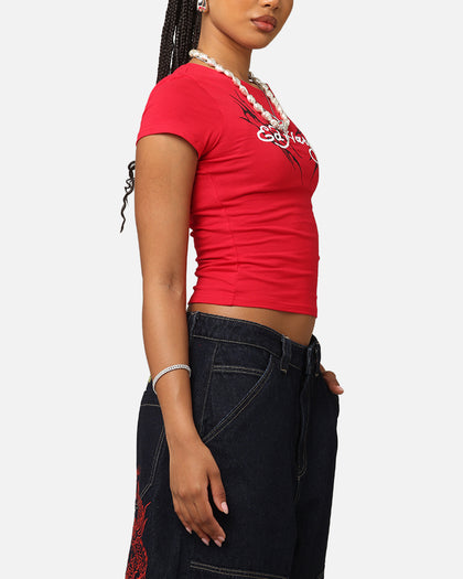 Ed Hardy Women's Tribal Baby T-Shirt Red