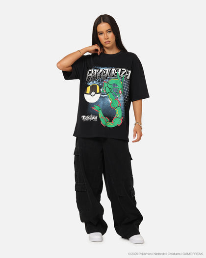 The Pokémon Collection By 73Studio Rayquaza Vintage T-Shirt Off Black