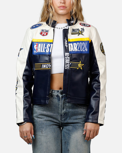 Pro Standard Women's NBA All-Stars Leather Jacket Eggshell/Midnight