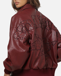 Ed Hardy Studded Bomber Jacket Red