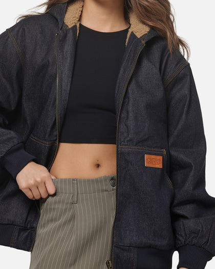 Carre Sherpa Lined Hoodie Raw Indigo