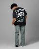 Loiter Staple Logo Drop T-Shirt Black Acidwash