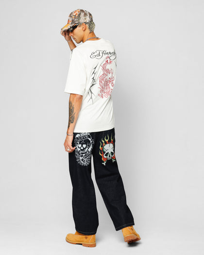 Ed Hardy Techno Oversized T-Shirt Vintage Wash