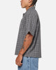 Carre Plaid Button Up Shirt Black-Plaid