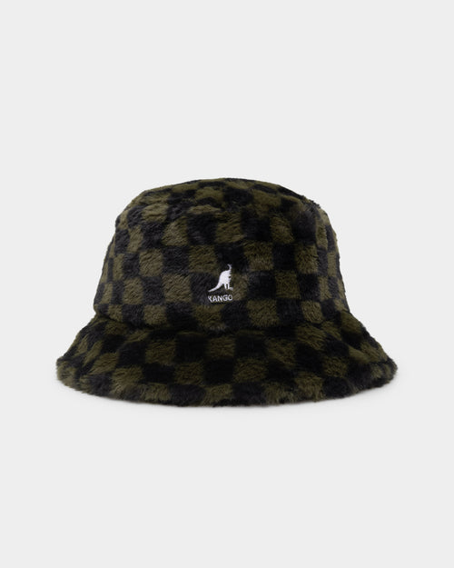 Kangol Faux Fur Bucket Olive