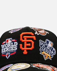 New Era San Francisco Giants 'All Over Embroidery' 9FORTY A-Frame Snapback Black