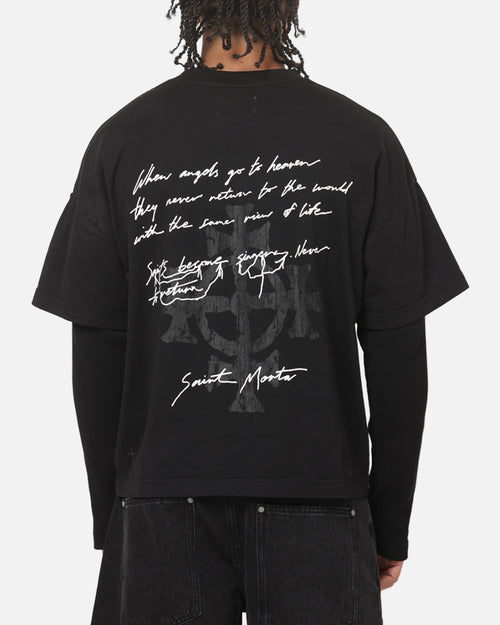Saint Morta Destiny Layered Long Sleeve T-Shirt Washed Black