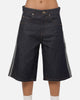 Adidas  Adicolor Jorts Mid-Rise Straight Leg Firebird Shorts Indigo Denim