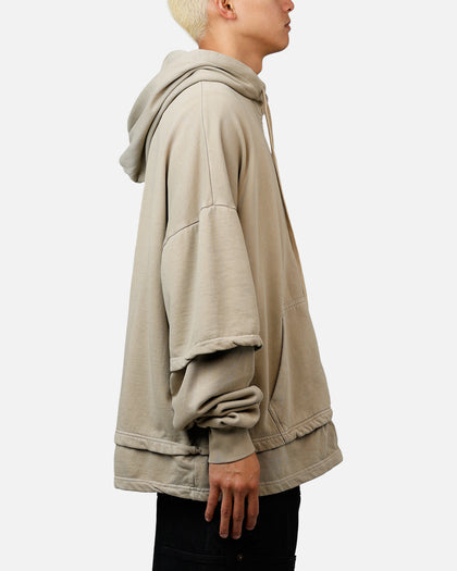 MNML Double Layer Zipper Sweater Washed Earth