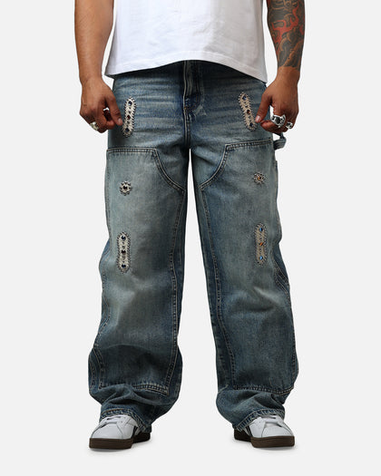 MNML Ultra Baggy Western Jewel Jeans Blue