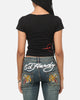Ed Hardy Women's Rose Heart Baby T-Shirt Black/Red