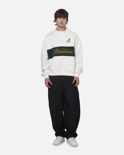 Mitchell & Ness Wallabies Heritage Quarter Zip Crewneck Vintage White