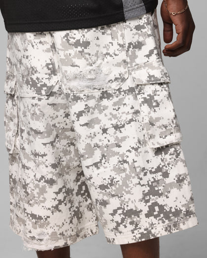 Loiter Collateral Cargo Shorts Digi Snow Camo