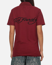 Ed Hardy Euro Polo Shirt Plum