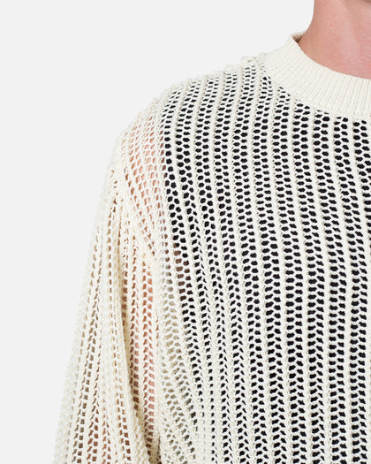 MNML Mesh Knit Sweater Cream