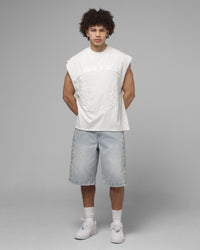 Loiter Cyber Applique Muscle T-Shirt White