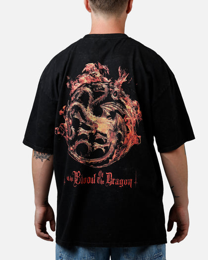 73Studio X House Of The Dragon Caraxes T-Shirt Black Acidwash