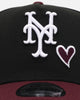 New Era New York Mets 'Burgundy Hearts' 9FORTY A-Frame Snapback Black/Maroon