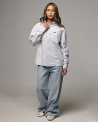 American Thrift Oxford Long Sleeve Shirt Brown Stripe