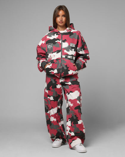 Loiter X WWE Dudley Boyz Camo Zip Jacket Red Camo
