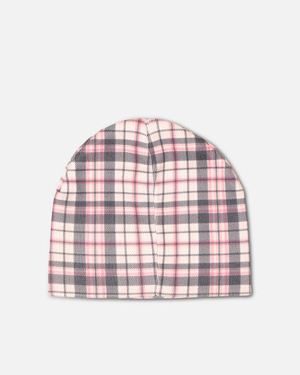Loiter Ribbed Skully Pink Plaid