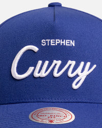 Mitchell & Ness Golden State Warriors Stephen Curry 'Classic' Script Pro Pinch Snapback Blue