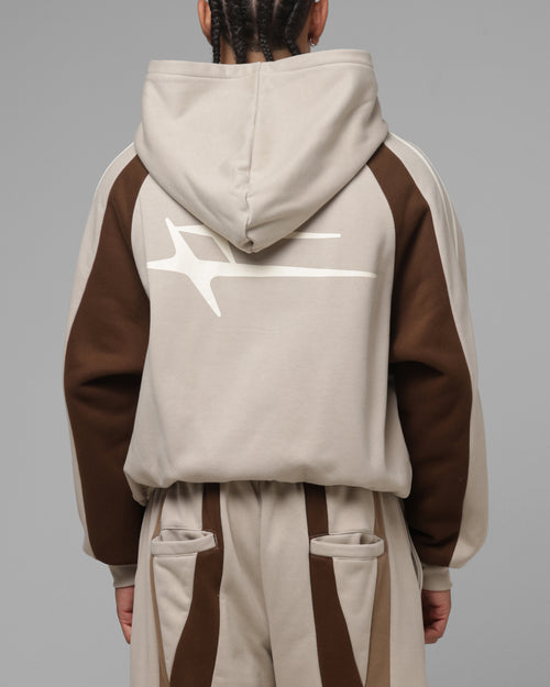 Loiter Hybrid Tek Zip Hoodie Stone