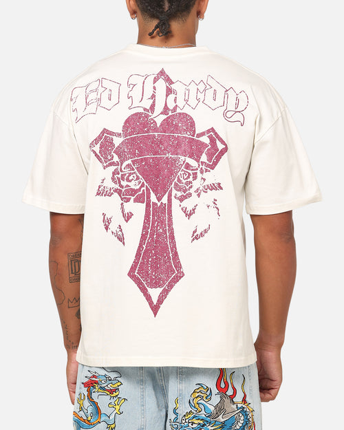 Ed Hardy Sacred Heart T-Shirt Off White