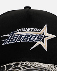 New Era Houston Astros 'Spider Web Visor' 9FORTY A-Frame Snapback Black