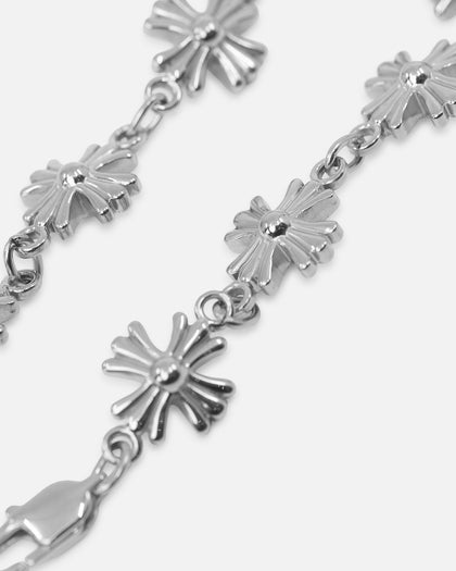 Saint Morta Chrome Cross Bracelet White Gold