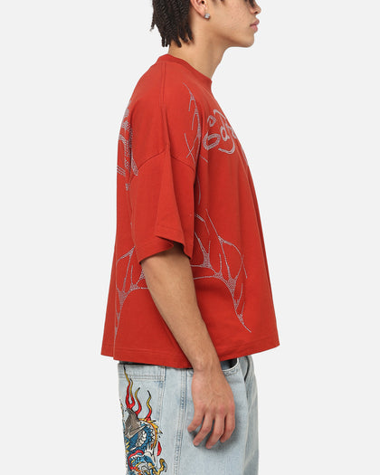 Ed Hardy Cyber Rhinestone T-Shirt Red