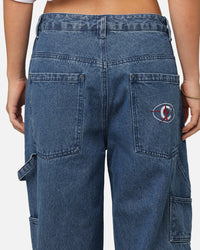 Carre Baggy Carpenter Jeans Mid Blue Denim