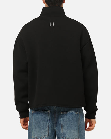 Saint Morta Athltc Quarter Zip Crewneck Black