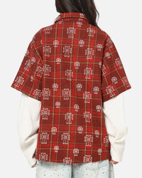 Saint Morta Sanctuary Layered Button Up Shirt Red