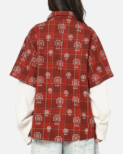 Saint Morta Sanctuary Layered Button Up Shirt Red