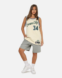 Nike Giannis Antetokounmpo Milwaukee Bucks #34 City Edition 2025/26 NBA Swingman Jersey Flat Opal/Green
