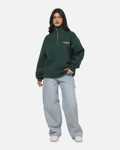 Vouseti The OG Quarter Zip Crewneck Forest Green