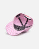 Von Dutch Distressed Plaid Dad Snapback Pink