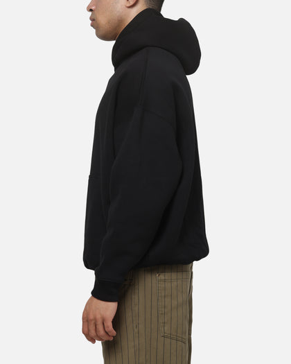 Carre Box Check Hoodie Solid Black