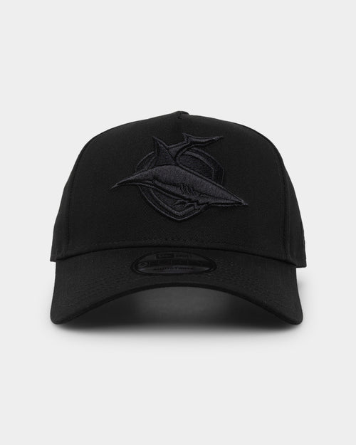 New Era Cronulla-Sutherland Sharks 'Black On Black' 9FORTY A-Frame Snapback Black