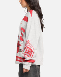 Mitchell & Ness Chicago Bulls Letterform Crewneck Grey Marle/Official Team Color