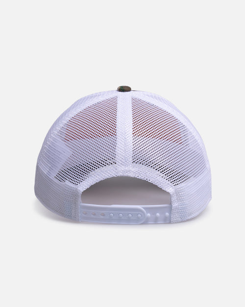 New Era Los Angeles Dodgers 'Real Tree Distressed' 9TWENTY Trucker Snapback Camo/Orange