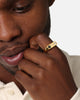 Saint Morta Iced Stars Signet Ring Gold