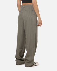 Carre Heritage Pleated Pants Sage Pinstripe