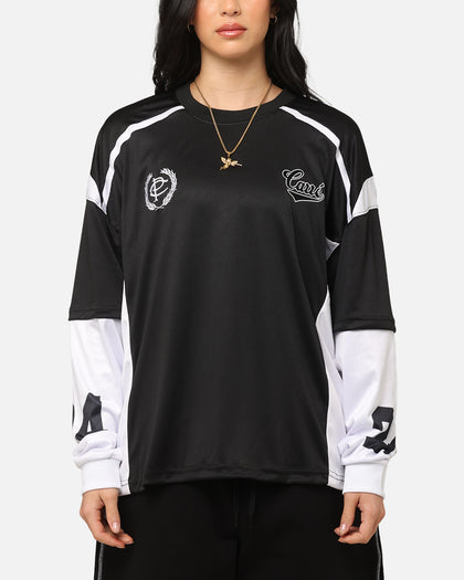 Carre Football Layered Long Sleeve T-Shirt Black/White
