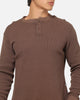 American Thrift Waffle Henley Shirt Washed Brown
