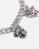Ed Hardy Multi Charm Cuban Chain Necklace Silver